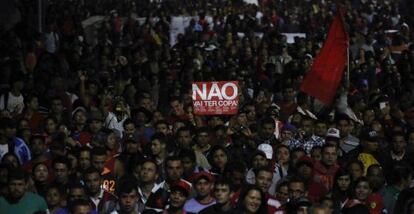 Protesto contra a Copa do Mundo no Brasil.