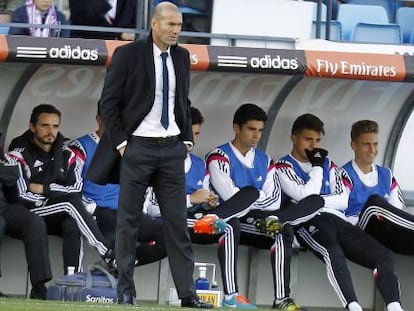 Zinedine Zidane, en un partido del Castilla