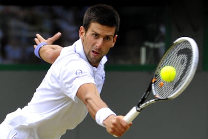 Djokovic, durante el partido ante Tomic.