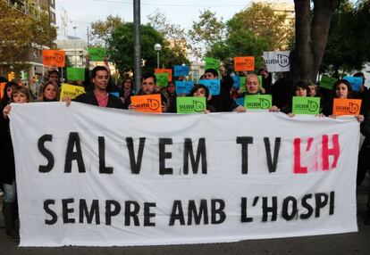 Manifestaci&oacute;n de trabajadores del canal local de L&rsquo;Hospitalet de Llobregat el pasado noviembre.