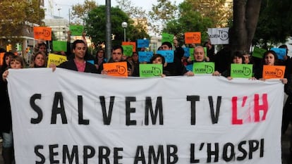 Manifestaci&oacute;n de trabajadores del canal local de L&rsquo;Hospitalet de Llobregat el pasado noviembre.