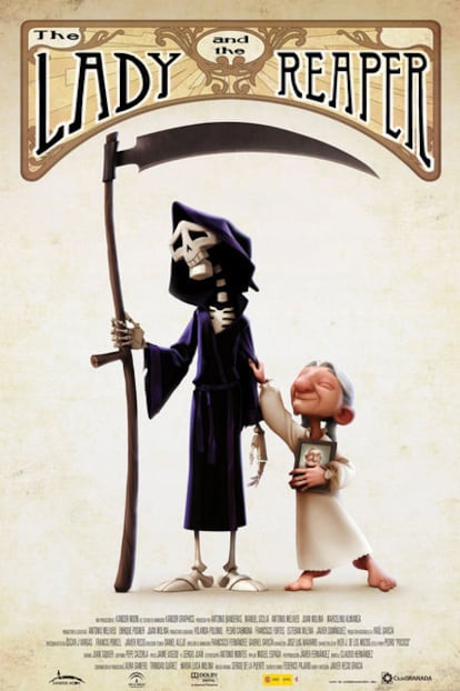 Cartel del corto de animación español "La dama y la muerte"