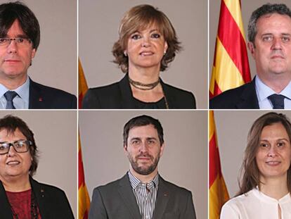 Puigdemont i els cinc consellers refugiats a Brusel&middot;les.
