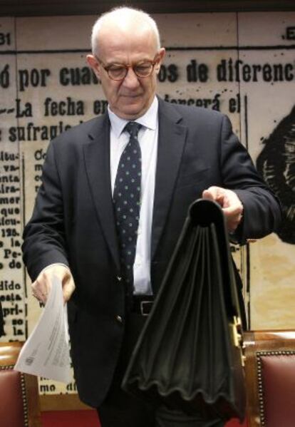 El secretario de Estado de Energía, Fernando Martí, en la Comisión de Presupuestos del Senado del viernes.