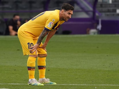 Lionel Messi, en el último partido del Barcelona ante el Valladolid.