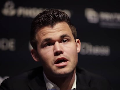 Magnus Carlsen, este jueves en Londres.