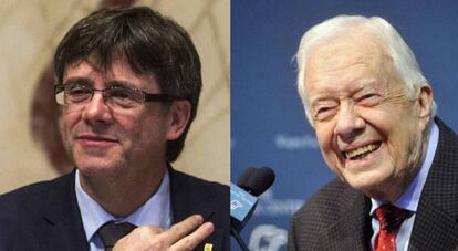 Carles Puigdemont y Jimmy Carter.