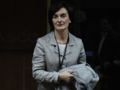La directora general de EiTB, Maite Iturbe, este lunes en el Parlamento vasco. 