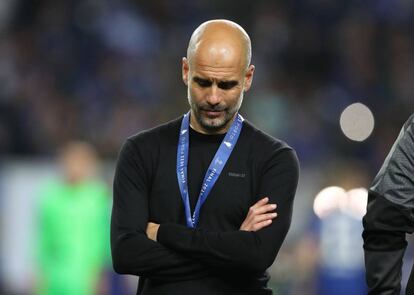 Pep Guardiola després de perdre la final de la Champions League.