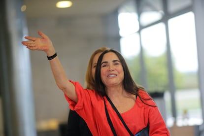 A atriz Regina Duarte, no Palácio do Planalto, em 29 de janeiro.