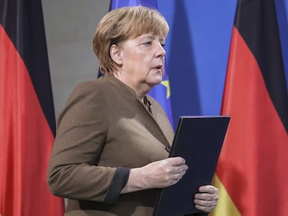 La canciller alemana Angela Merkel en Berl&iacute;n el 23 de diciembre. 