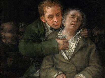 Fragmento del autorretrato de Goya con el doctor arrieta. Cuadro del Instituto de Arte de Mineápolis.