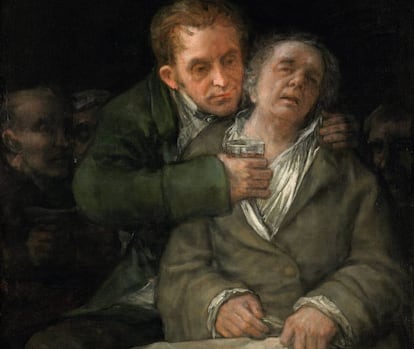 Fragmento del autorretrato de Goya con el doctor arrieta. Cuadro del Instituto de Arte de Mineápolis.