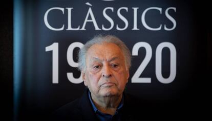 El director de orquesta Zubin Mehta, durante la rueda de prensa previa al concierto en Barcelona.