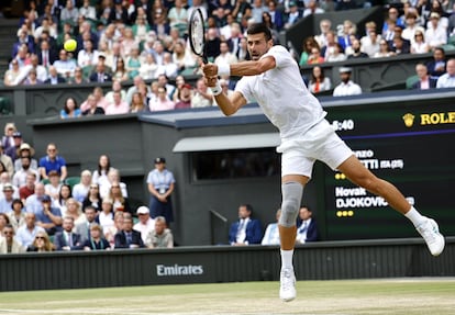 Djokovic, durante la semifinal contra Musetti.