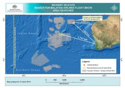 La misión de búsqueda submarina del avión malasio desaparecido ha rastreado más de dos tercios del área donde se presupone que terminó la aeronave sin encontrar objetos "de interés", informan hoy las autoridades que coordinan la búsqueda.