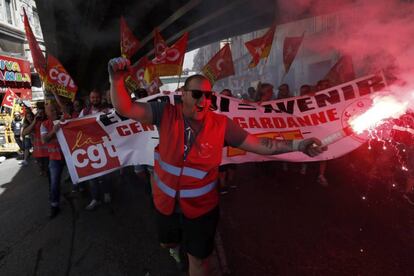 Un momento de la manifestación en Marsella.