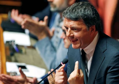 Matteo Renzi, en el Senado italiano. 