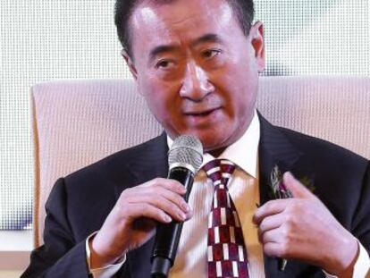 Wang Jianlin, due&ntilde;o de Dalian Wanda, en una conferencia en Pek&iacute;n.