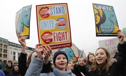 Manifestación de mujeres en enero de 2018 en Berlín. 