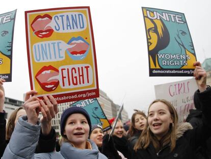 Manifestación de mujeres en enero de 2018 en Berlín. 