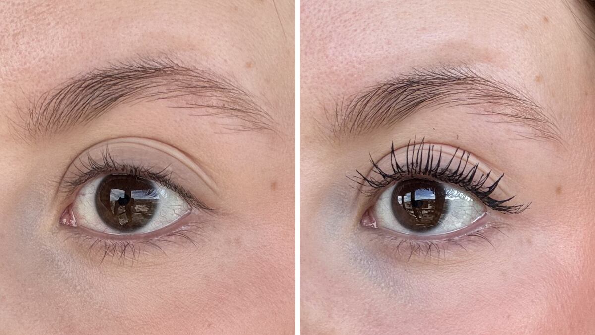 Antes y después de utilizar la Lash Sensational Sky High de Maybelline.