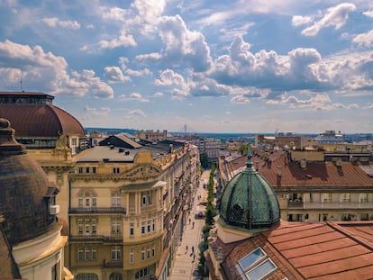 Vista aérea de la ciudad de Belgrado (Serbia).