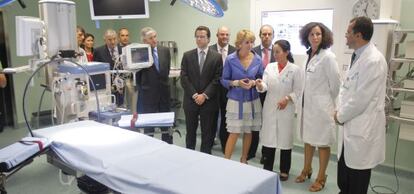 Esperanza Aguirre, en la inauguración del hospital de Torrejón de Ardoz en septiembre de 2011.