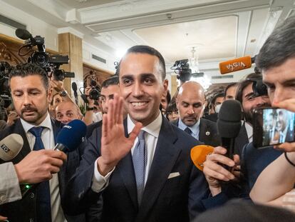 Luigi Di Maio, a su llegada el martes a una rueda de prensa.