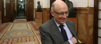 El ministro de Hacienda y Función Pública, Cristóbal Montoro, en el Congreso de los Diputados.