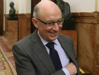 El ministro de Hacienda y Función Pública, Cristóbal Montoro, en el Congreso de los Diputados.