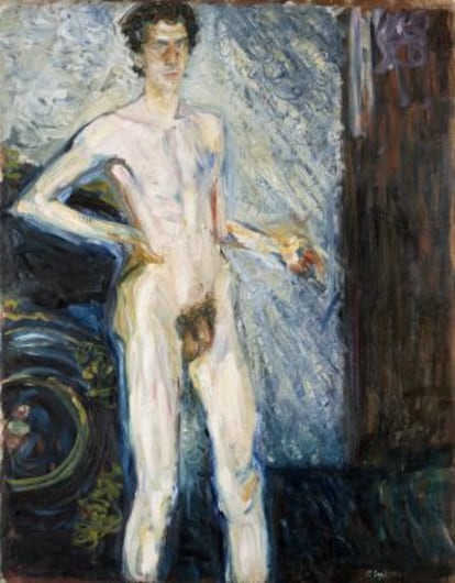 Autorretrato desnudo, de Richard Gerstl, presente en la exposición de Londres.
