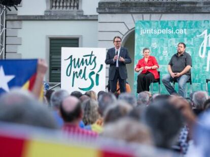 Artur Mas en el acto de Junts pel S&iacute; este jueves en Castelldefels.