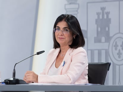 Carolina Darias, en la rueda de prensa tras el Consejo de Ministros, el martes en La Moncloa.