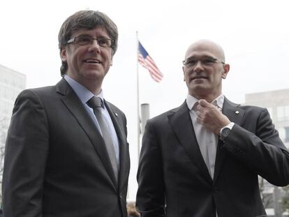 Puigdemont i Romeva, a Washington.