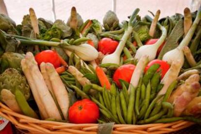 Productos de la huerta en las Jornadas de Exaltación de la Verdura en Tudela.