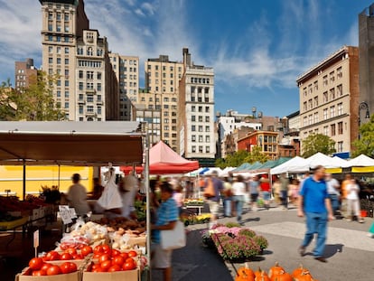 El 'greenmarket' de Union Square, en Manhattan (EE UU).