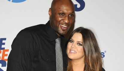 Lamar Odom y Khloe Kardashian-Odom en Los Ángeles en 2012.