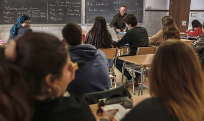 Alumnos de un instituto de Valencia.