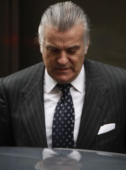 Luis Bárcenas, tras declarar ante el juez Ruz el pasado marzo.