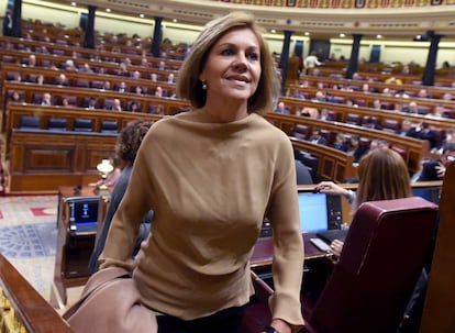 María Dolores de Cospedal, en el Congreso de los Diputados, en una foto de archivo.