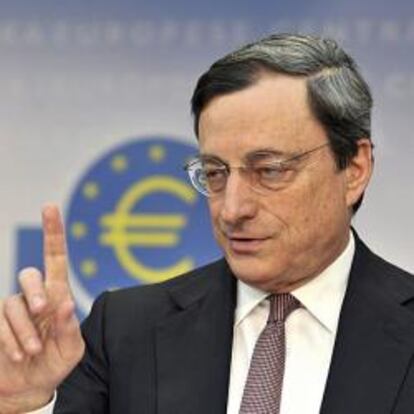 El presidente del Banco Central Europeo (BCE), Mario Draghi, durante una rueda de prensa en Fráncfort (Alemania).