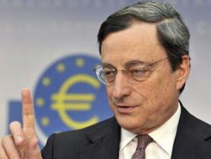 El presidente del Banco Central Europeo (BCE), Mario Draghi, durante una rueda de prensa en Fráncfort (Alemania).