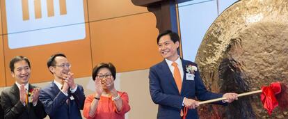 Lei Jun, fundador y presidente de Xiaomi en el momento del debut de la compañía en la Bolsa de Hong Kong.