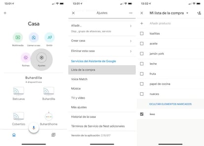 Hacer la compra a través de los Google Home.