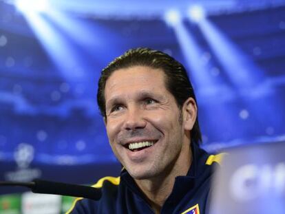 Simeone, durante la rueda de prensa.