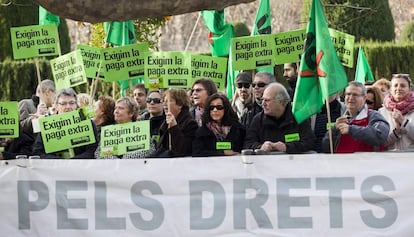 Protesta de funcionarios catalanes, en una imagen de archivo.