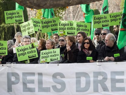 Protesta de funcionarios catalanes, en una imagen de archivo.
