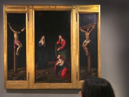 Tríptic de la Crucifixió del Museu Sant Pius V de València, atribuït per alguns experts a Margarida Macip.