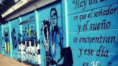 Mural en el estadio de O´Higgins que recuerda el paso de Berizzo por el club.